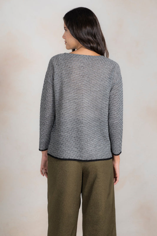 Suéter Razzia de alpaca bebé color negro y blanco