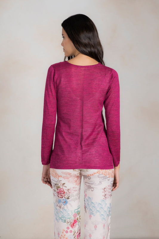 Suéter Rafaela Baby Alpaca Color Fucsia