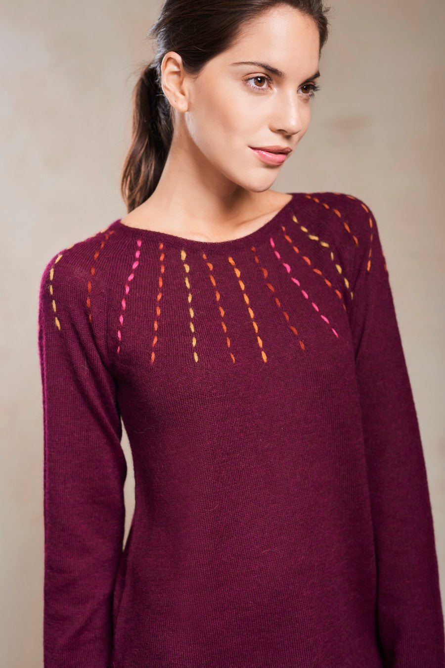 Suncco Sweater Baby Alpaca Color Burgundy