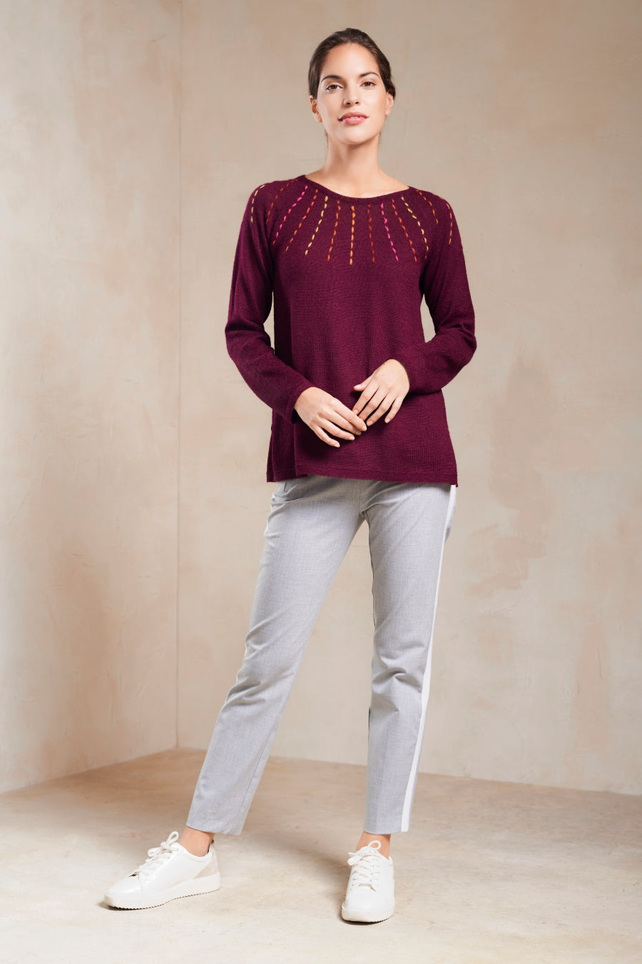 Suncco Sweater Baby Alpaca Color Burgundy