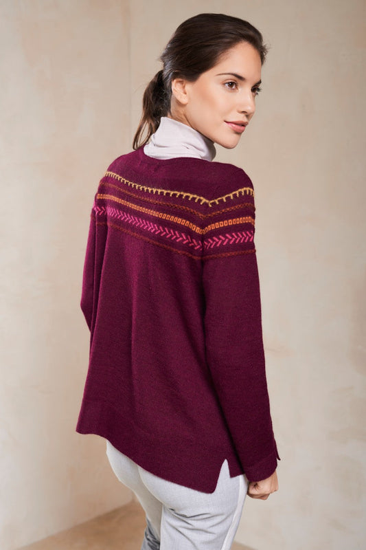 Suéter Sallali Baby Alpaca Color Burdeos