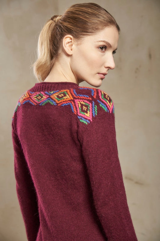 Sabandia Sweater Baby Alpaca Color Burdeos