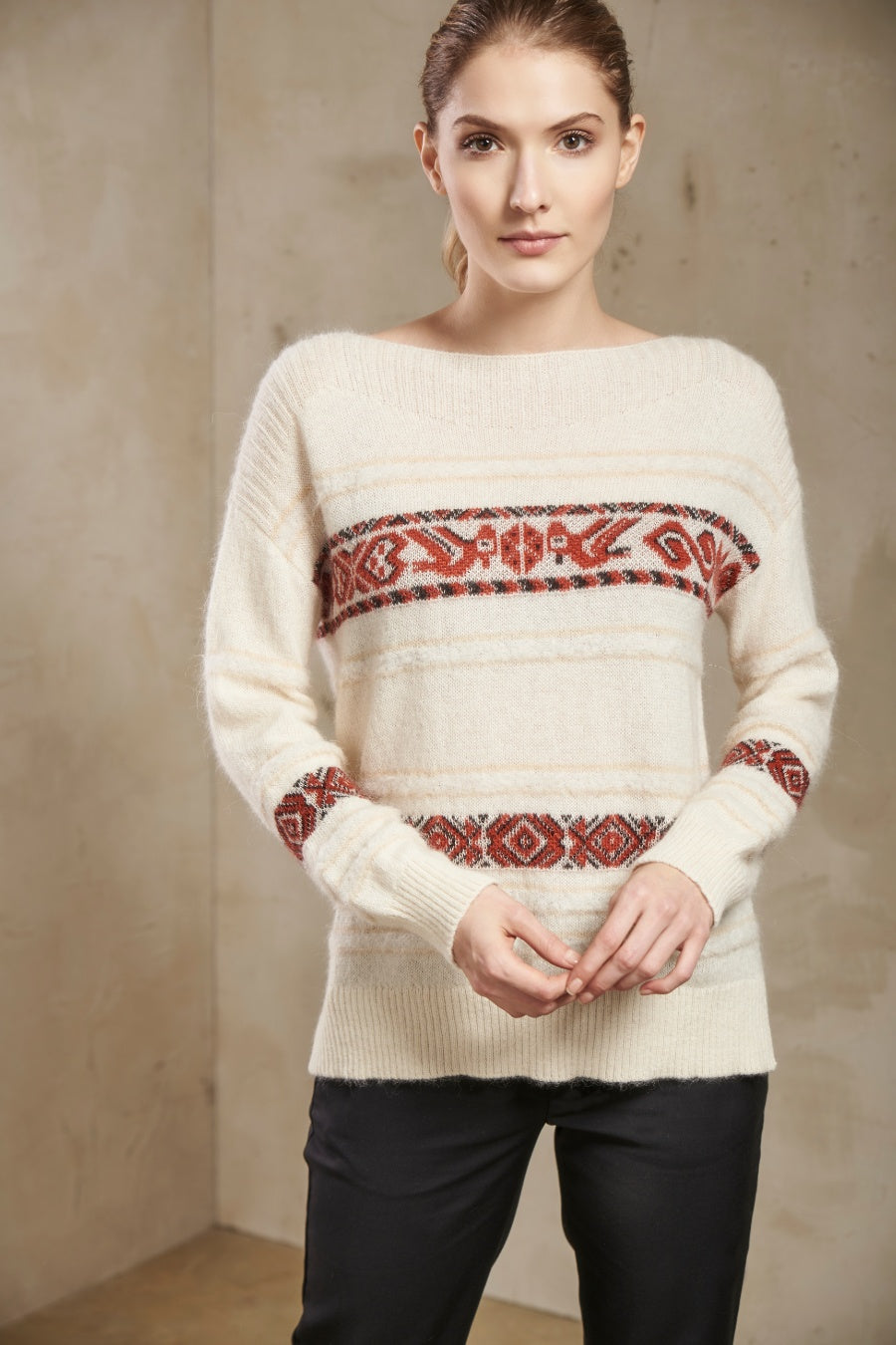 Sicuani Sweater Baby Alpaca Color Ecru