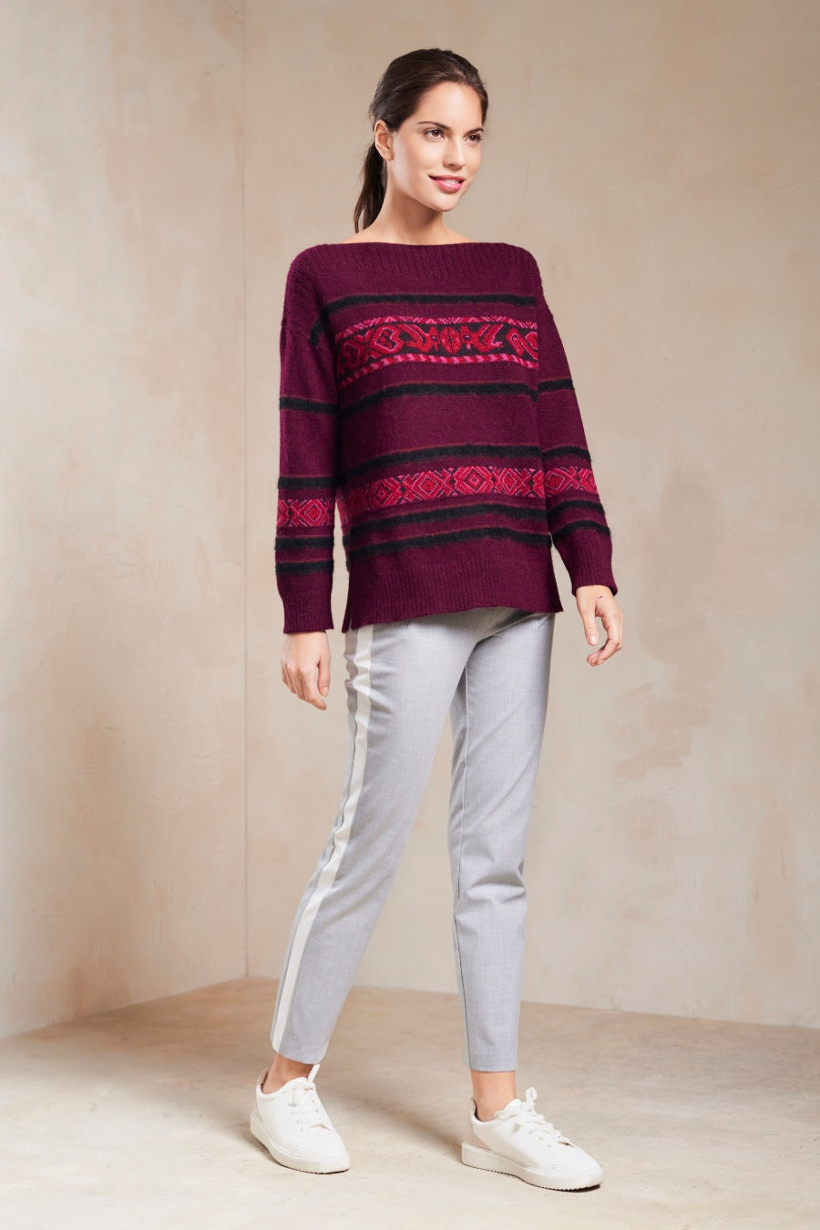 Sicuani Sweater Baby Alpaca Color Burgundy