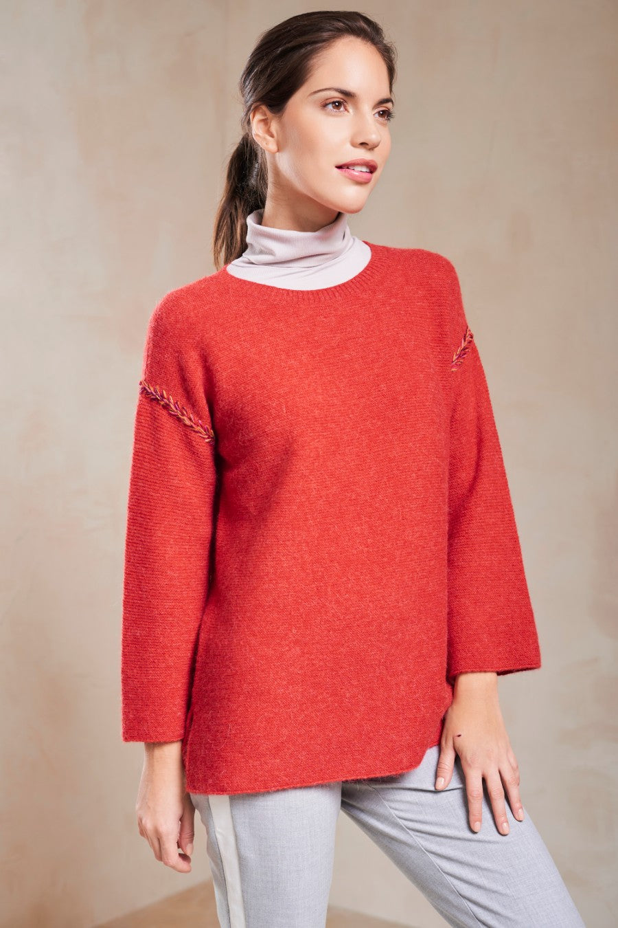 Sofia Sweater Baby Alpaca Color Cyclamen