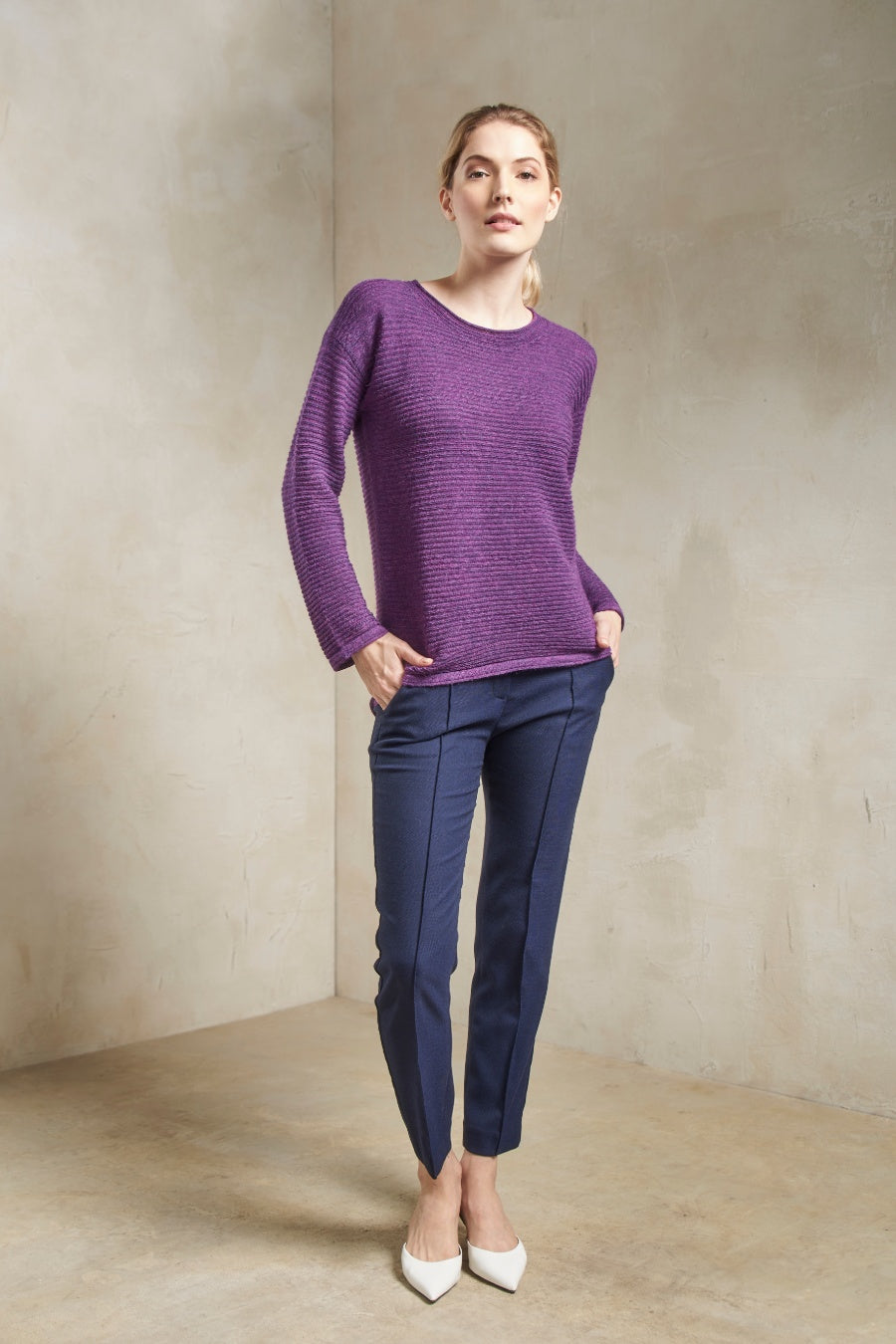 Sybil Sweater Baby Alpaca Color Petunia