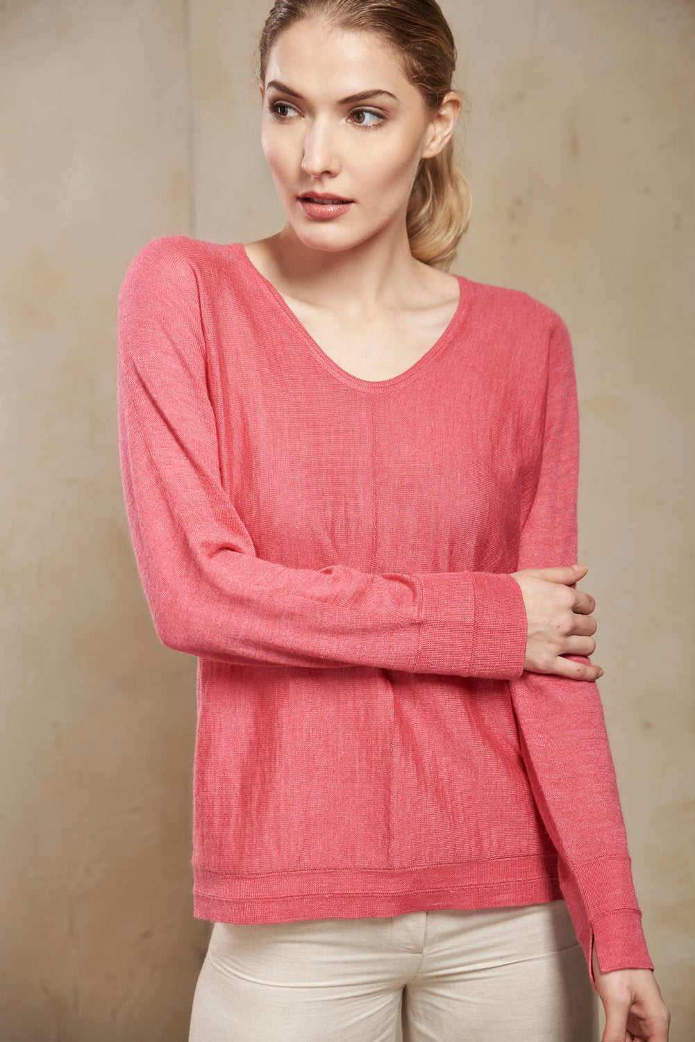 Susan Sweater Baby Alpaca Color Fresa