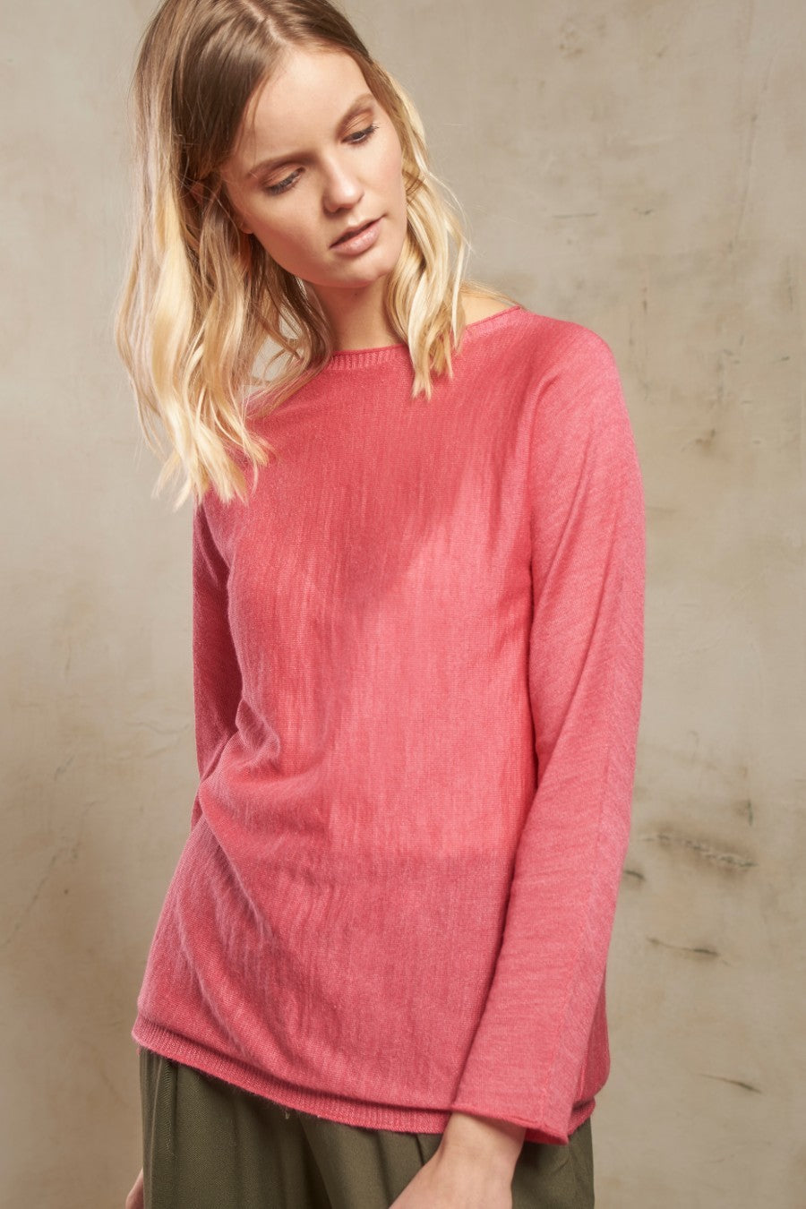 Solange Sweater Baby Alpaca Color Fresa