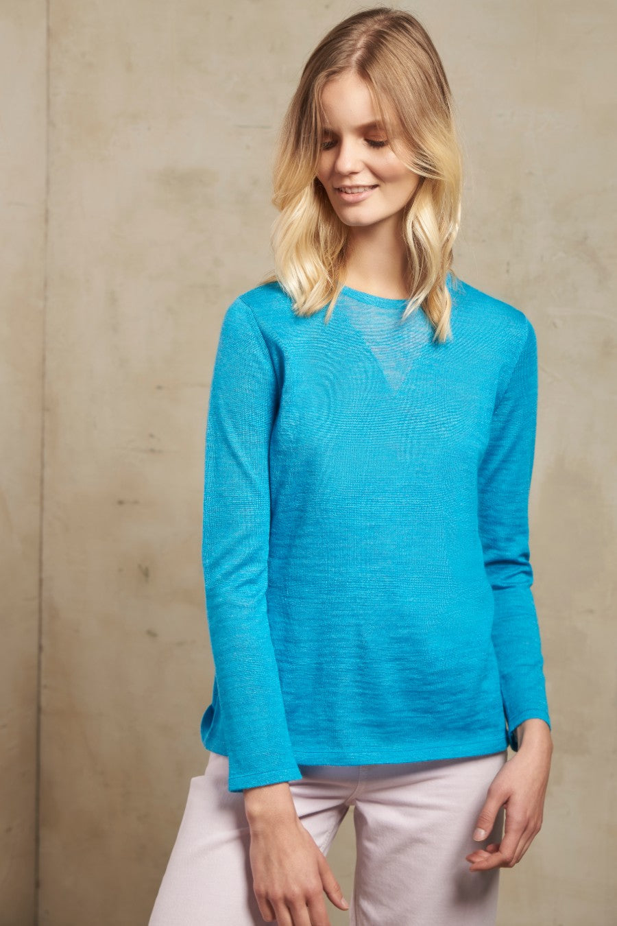 Secoya Sweater Baby Alpaca Color Cyan