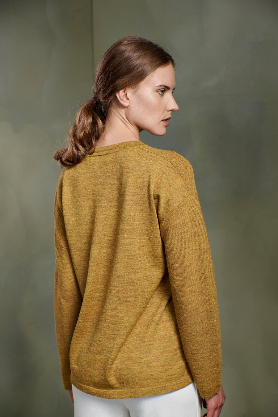 Suéter de tres piezas Baby Alpaca Color Azufre