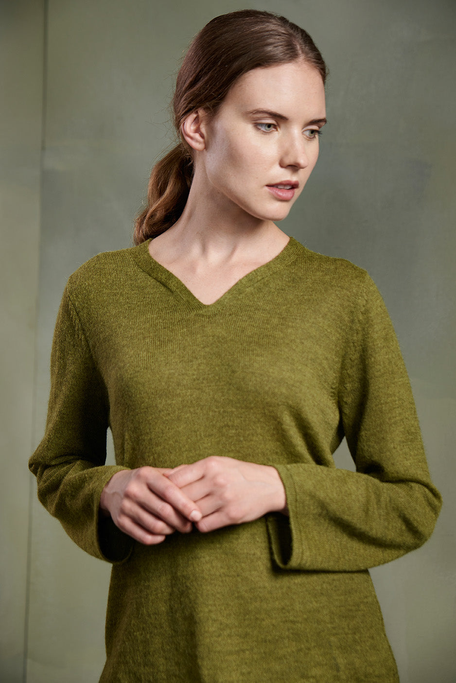 Suéter Tessy Baby Alpaca Color Aguacate