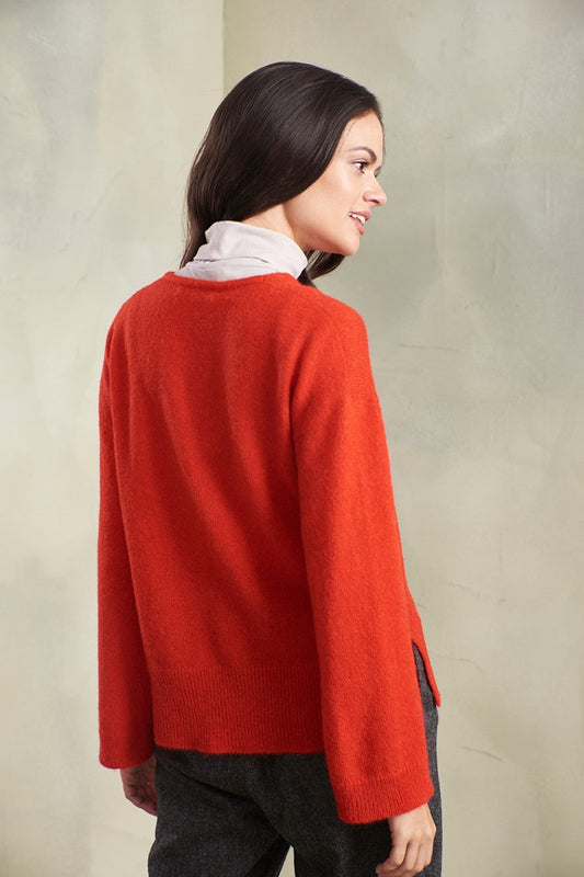 Suéter Tammy Baby Alpaca y Seda Color Rojo Naranja