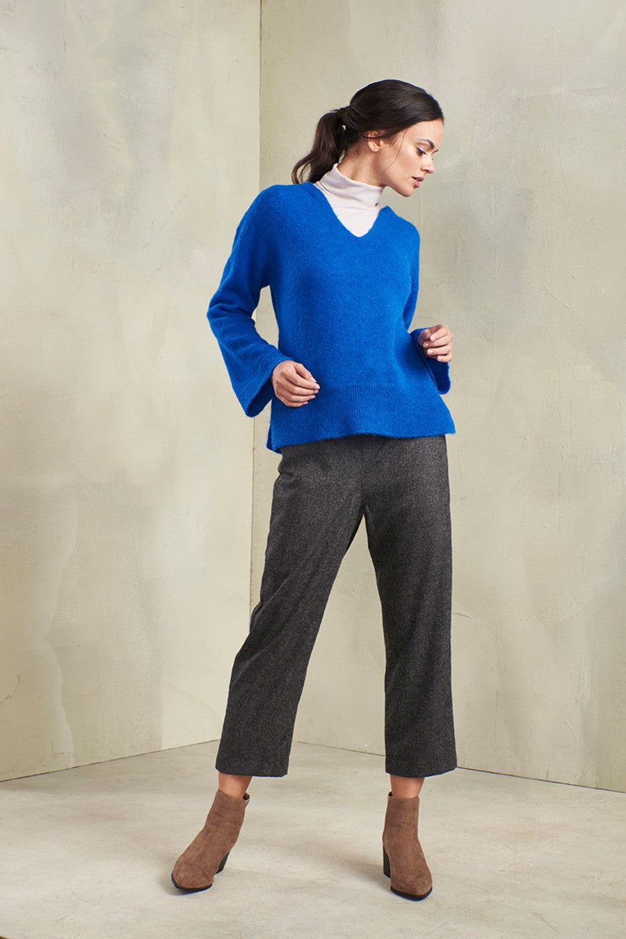 Suéter Tammy Baby Alpaca y Seda Color Azul