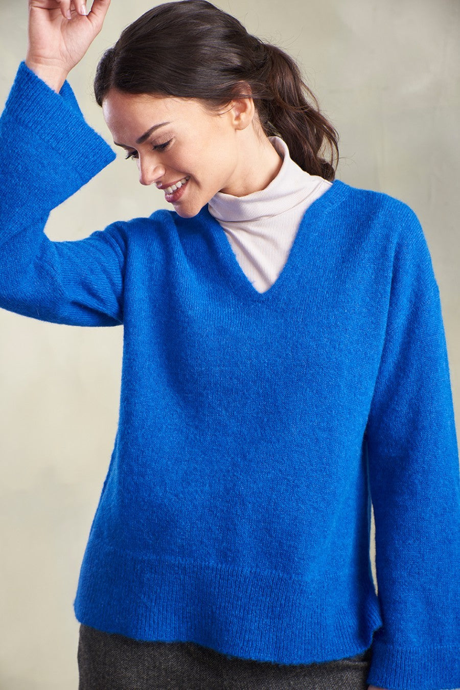 Suéter Tammy Baby Alpaca y Seda Color Azul