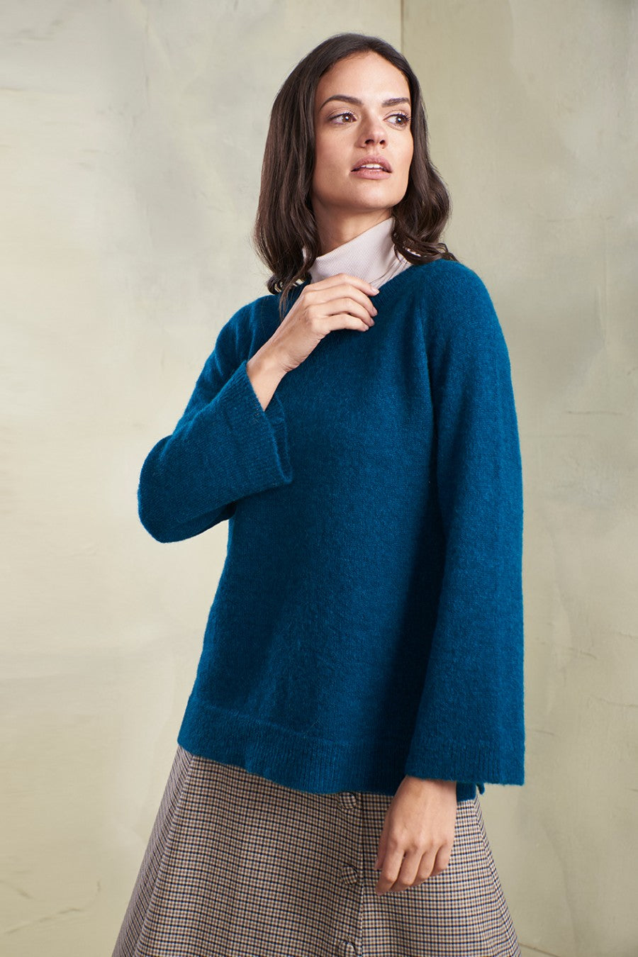 Suéter Tania Baby Alpaca y Seda Color Goblin