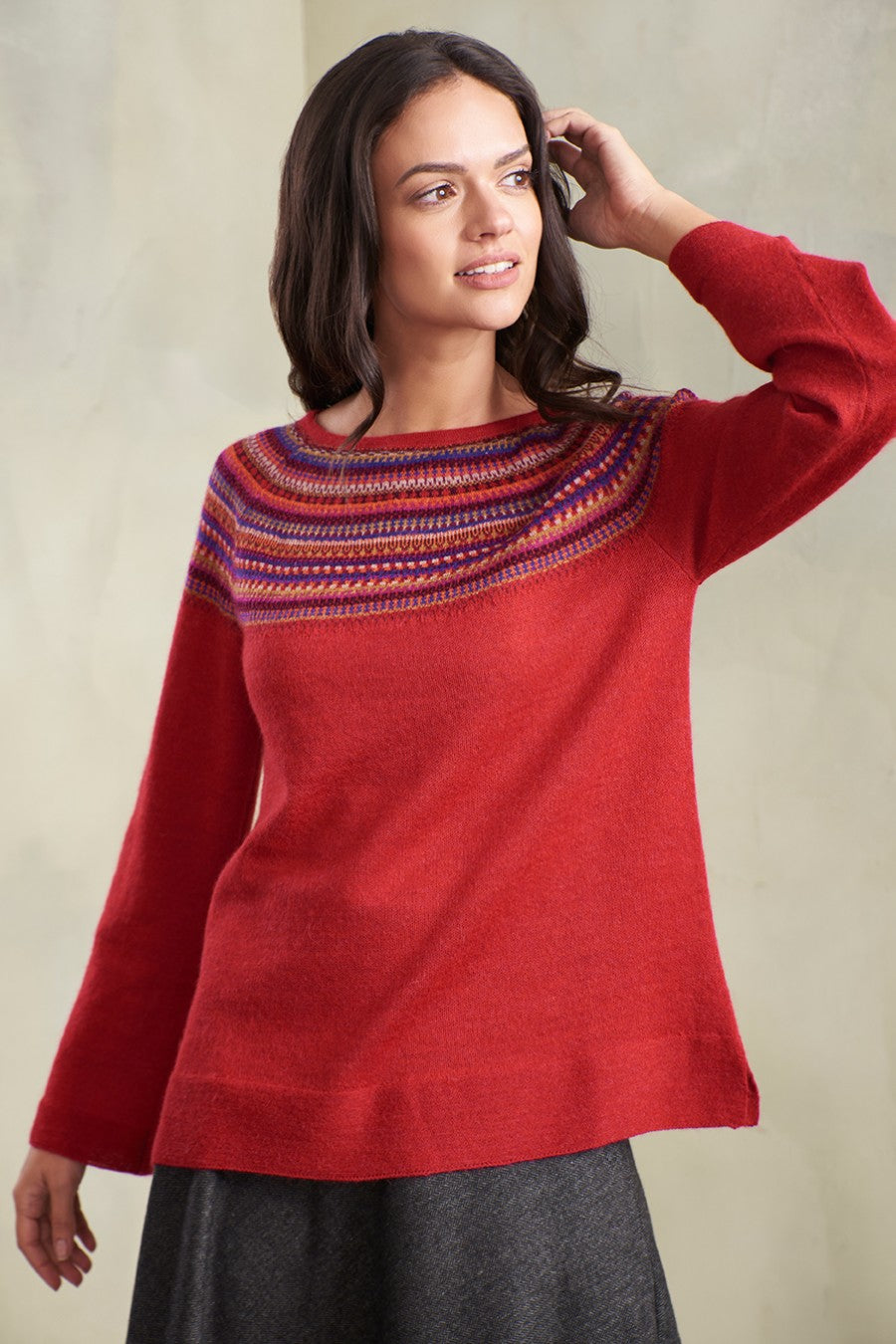 Suéter Taupa Baby Alpaca Color Ruibarbo