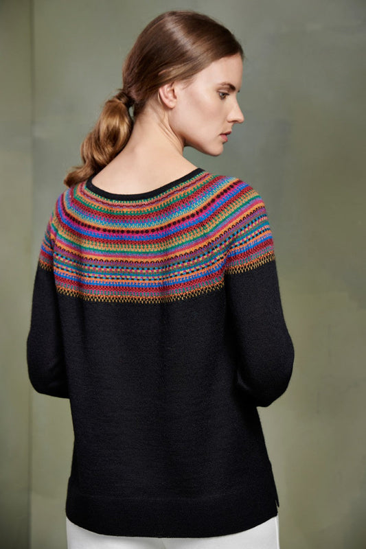 Suéter Taupa Baby Alpaca Color Negro