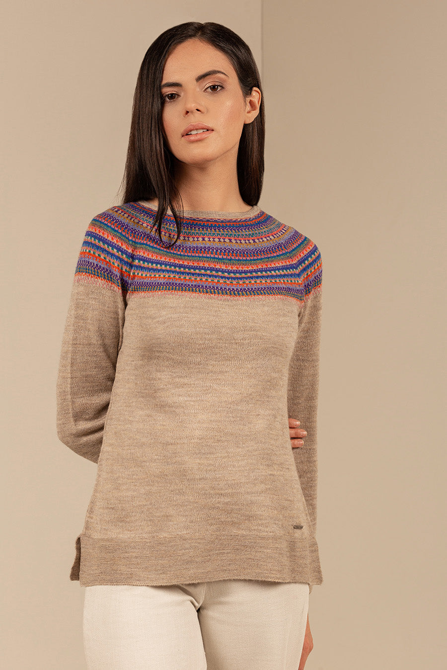 Suéter Taupa Baby Alpaca Color Arena