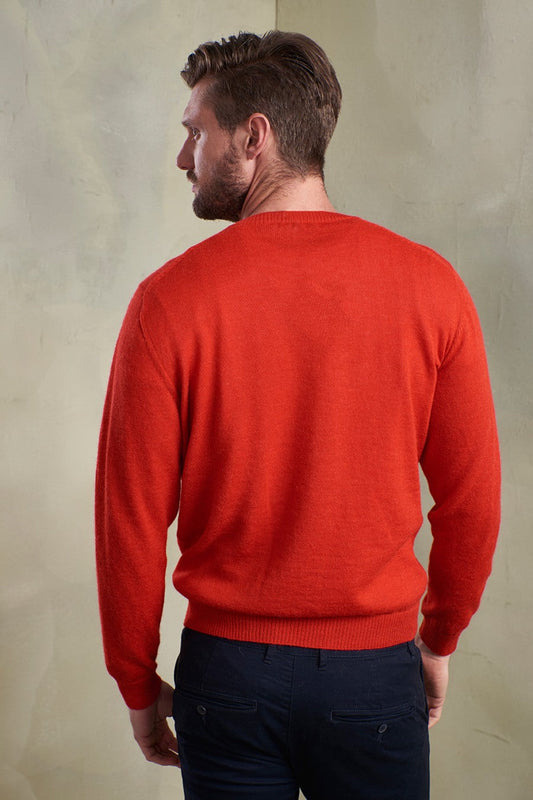 Suéter Alaska Baby Alpaca Color Rojo Naranja