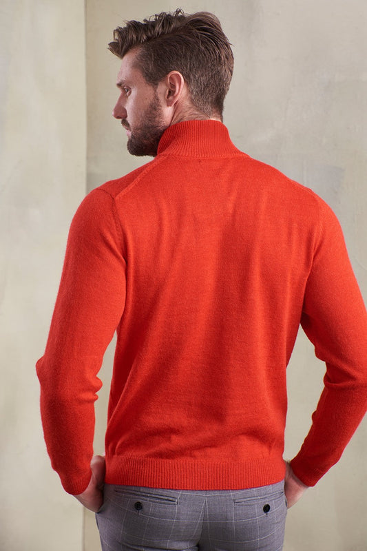 Suéter Albert Baby Alpaca Color Rojo Naranja
