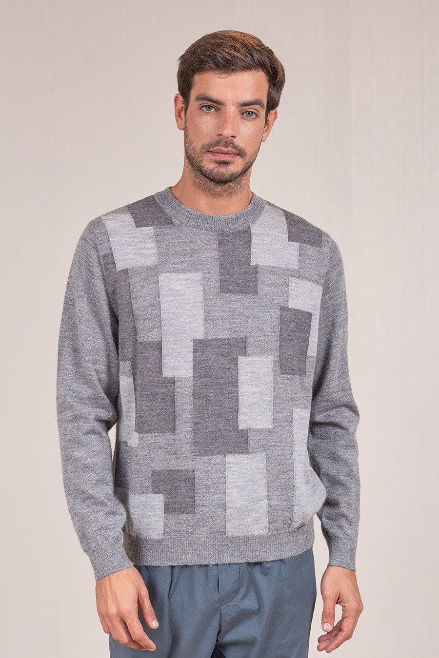 Jersey Viareggio Baby Alpaca Color Smoke&amp;Bentley&amp;Pietra