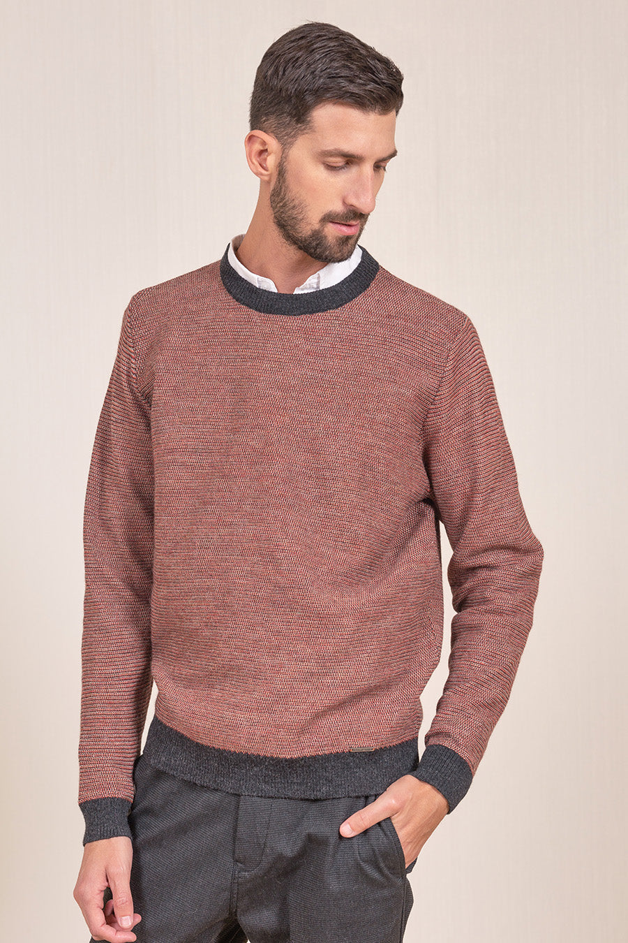 Jersey Visconti Baby Alpaca Color Antracita&amp; Secoya&amp;Arena