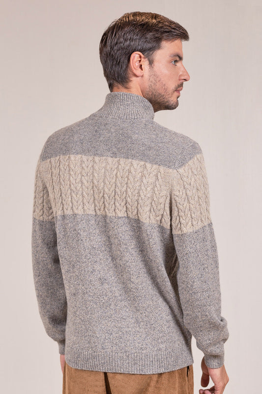 Suéter Vinatea Baby Alpaca Color Nuez Moscada y Arena