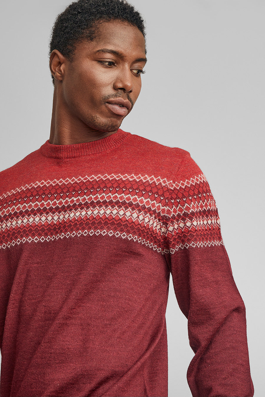 Suéter Wallace Baby Alpaca Color Piedra Sangre