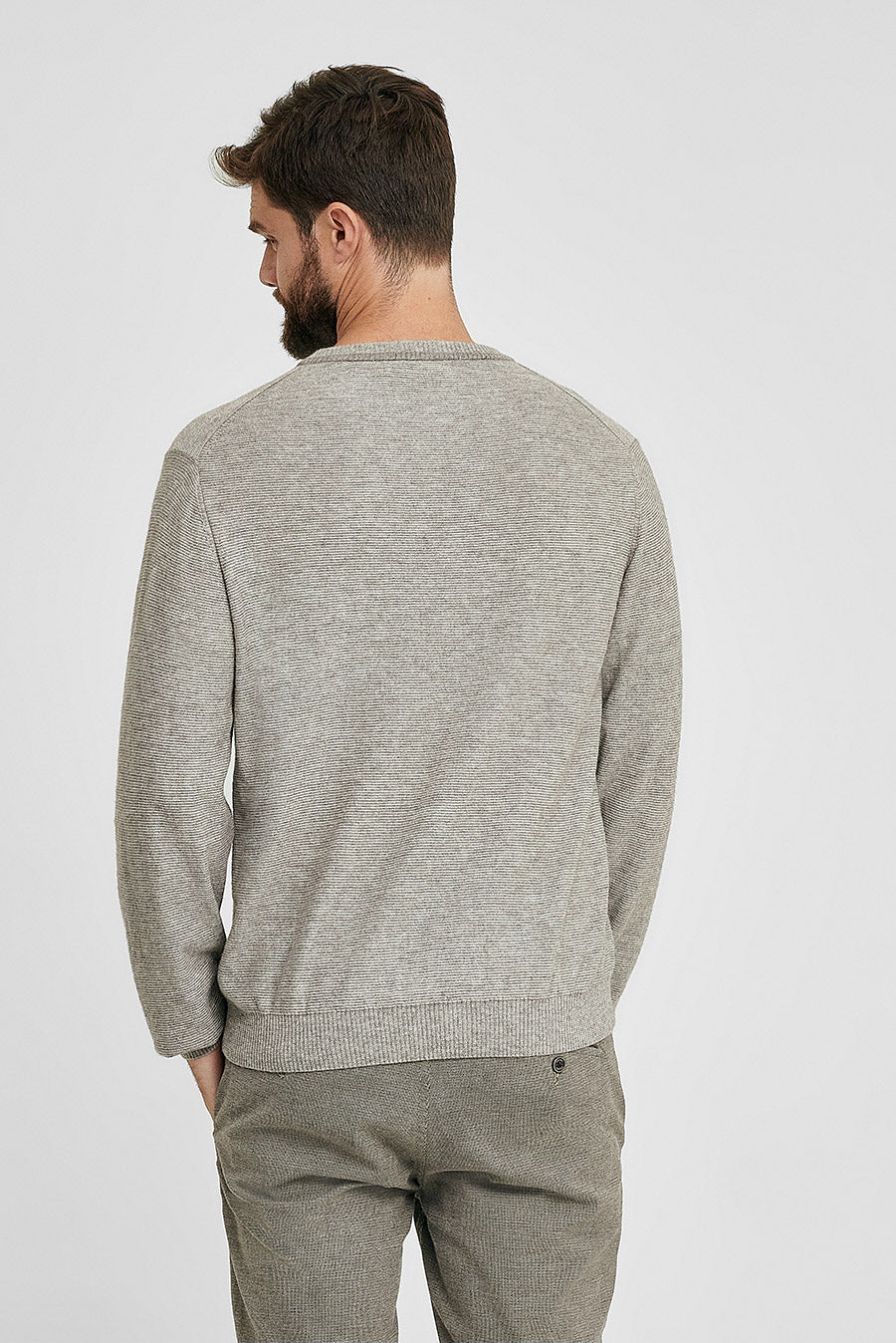 Suéter Walburg Algodón y Baby Alpaca Color Gris