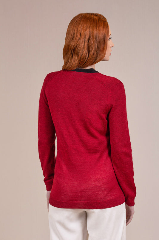 Cárdigan Alma Baby Alpaca Color Rumba