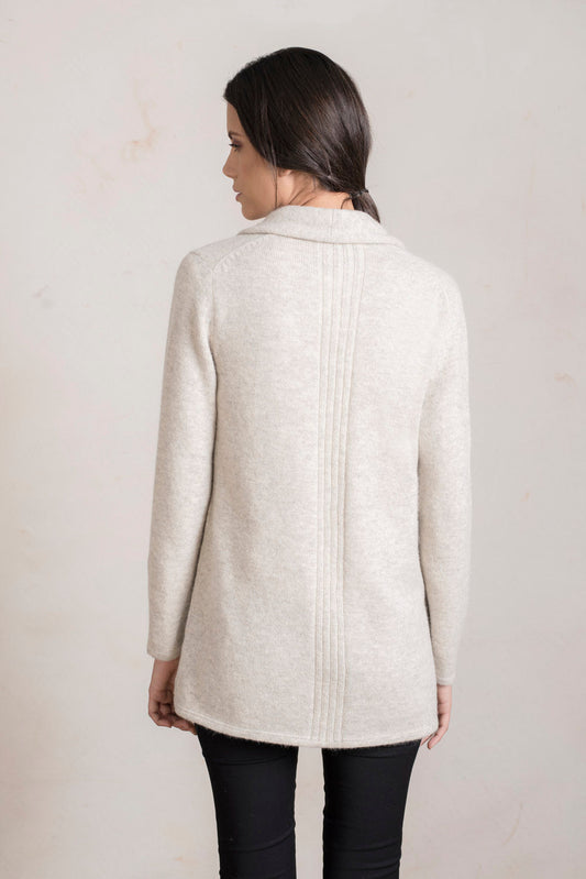 Roxane Cardigan Baby Alpaca Color Luna&amp; Crudo