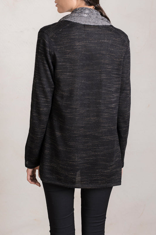 Cárdigan Rainfall Baby Alpaca Color Meteorito