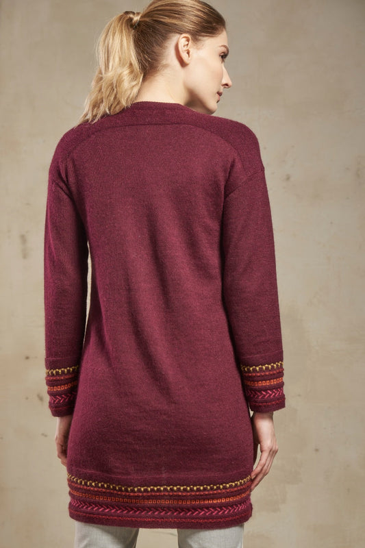 Cardigan Sabancaya Baby Alpaca Color Burdeos