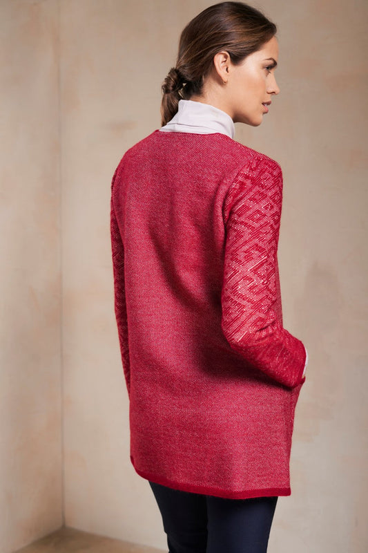 Cárdigan Sachaca Baby Alpaca Color Rubi