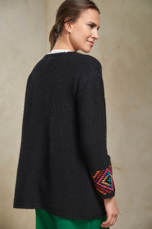 Cárdigan Sibayo Baby Alpaca Color Negro