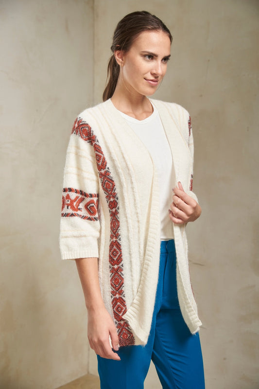 Cárdigan Saida Baby Alpaca Color Crudo