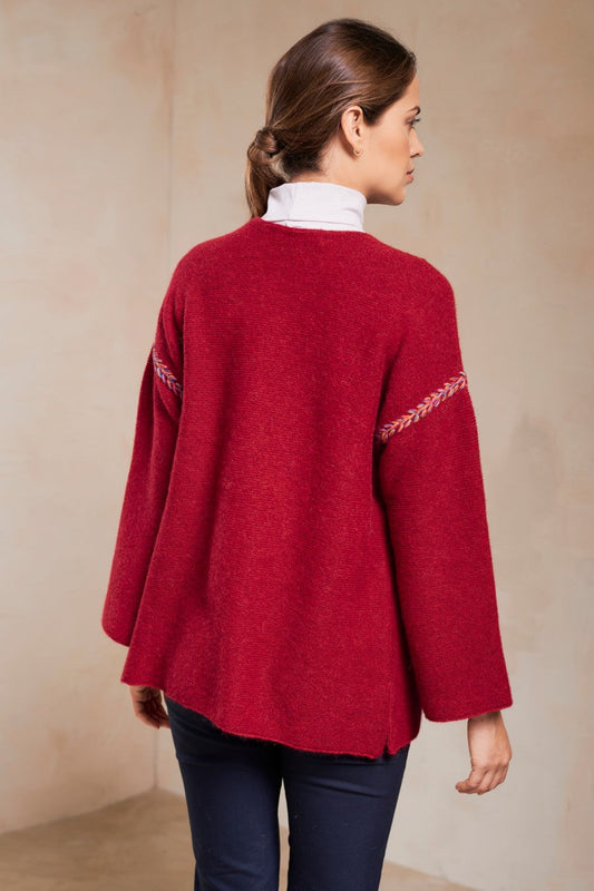 Cárdigan Stella Baby Alpaca Color Rubi