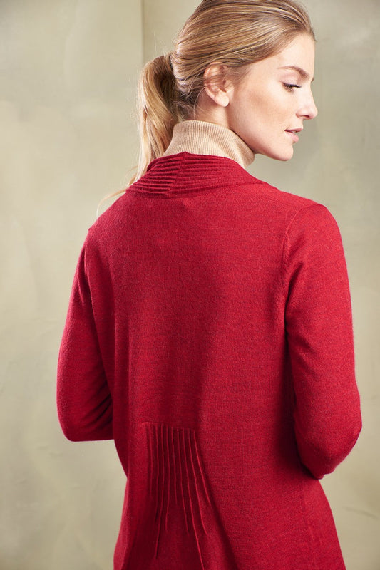 Cárdigan Kayla color alpaca real rojo