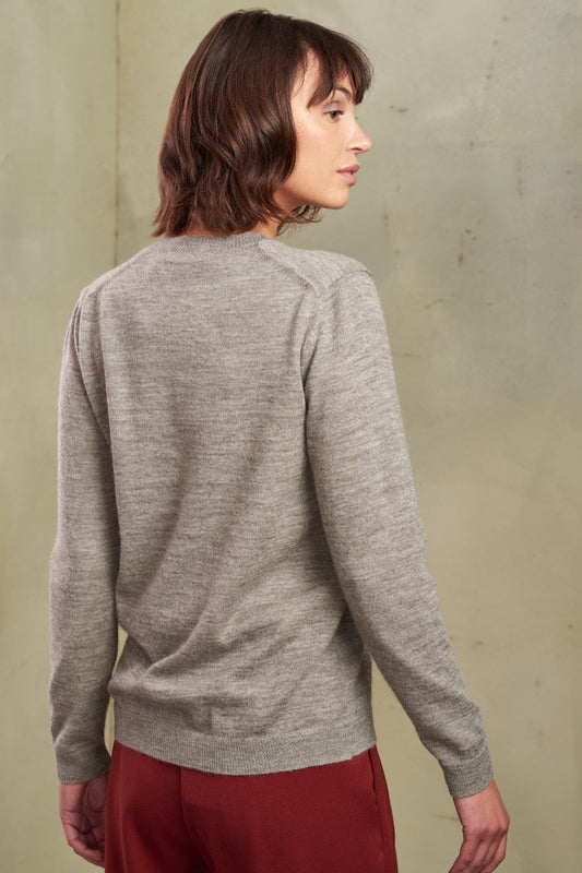 Cárdigan Amanda Baby Alpaca Color Gris