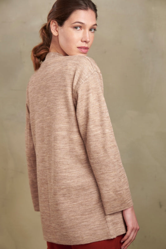 Cardigan Tobago Baby Alpaca Color Ajonjolí&amp;Crudo