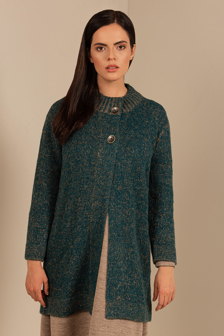 Upside Cardigan Baby Alpaca & Silk Color Goblin