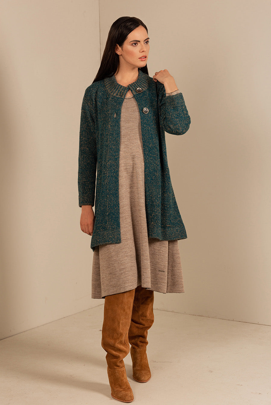 Upside Cardigan Baby Alpaca & Silk Color Goblin