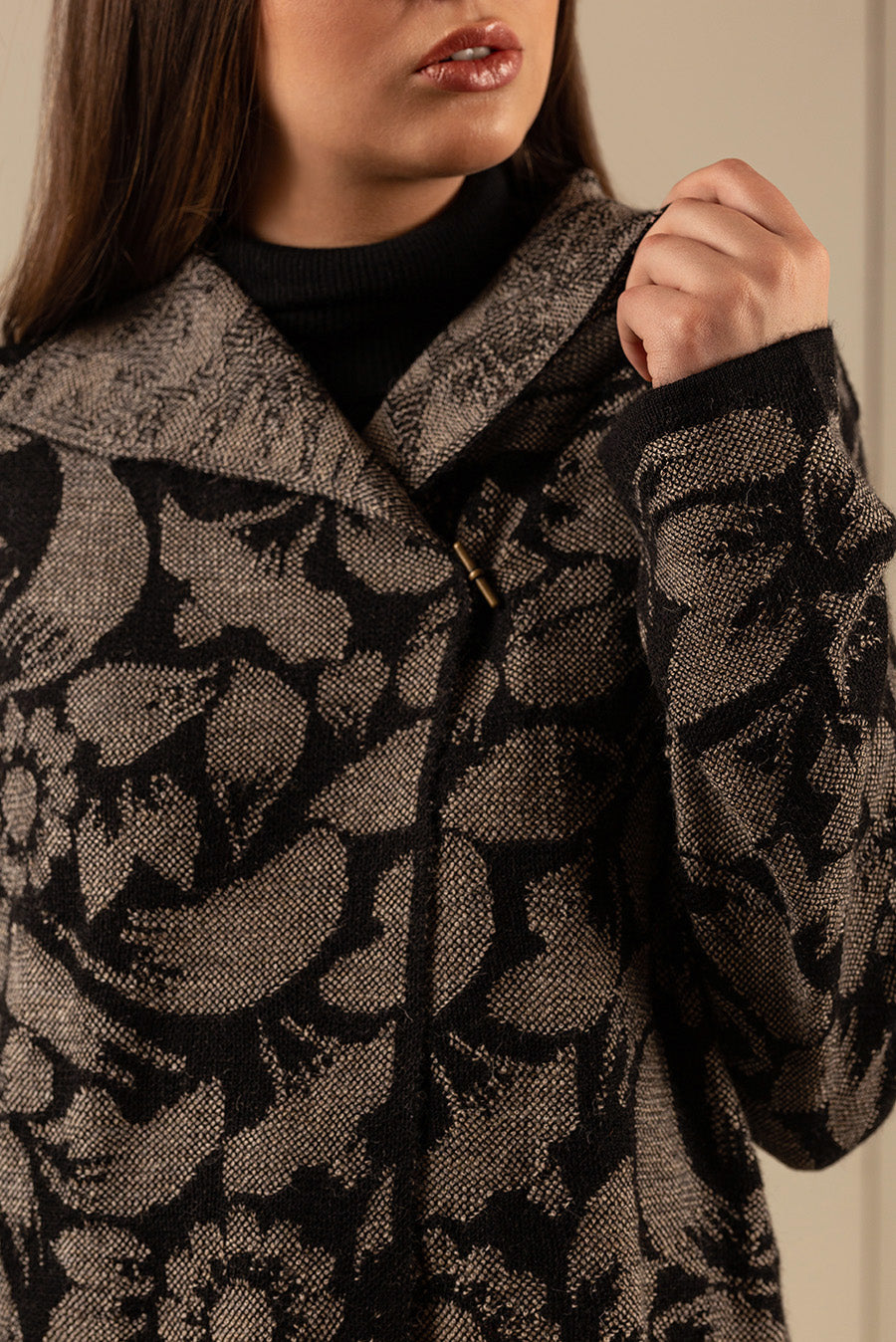 Uasteca Cardigan Baby Alpaca Color Black
