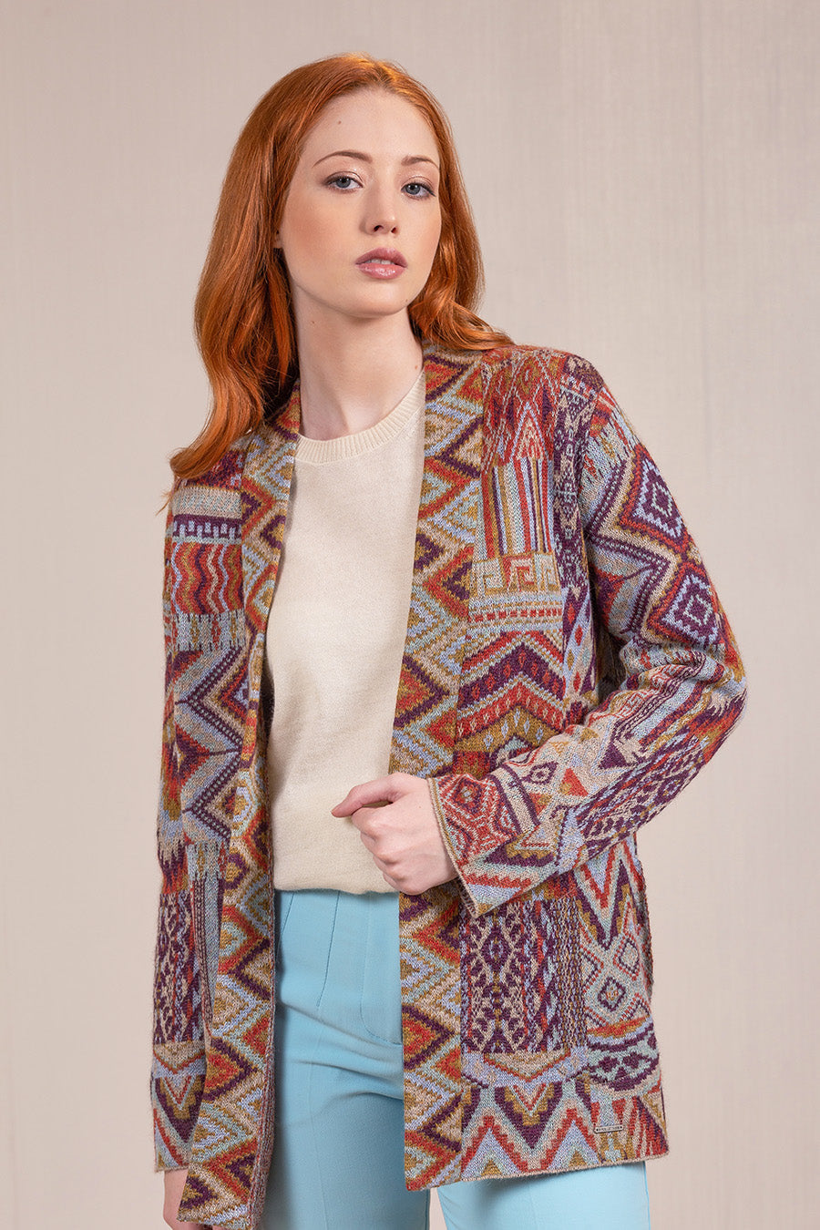 Varese Cardigan Baby Alpaca Color Secoya