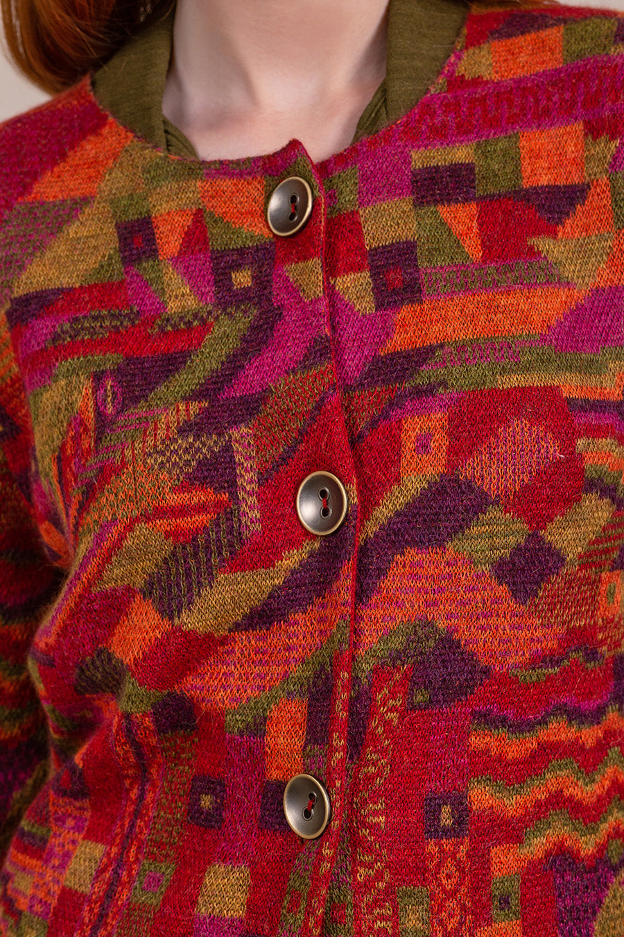 Vesubio Cardigan Baby Alpaca Color Rosso