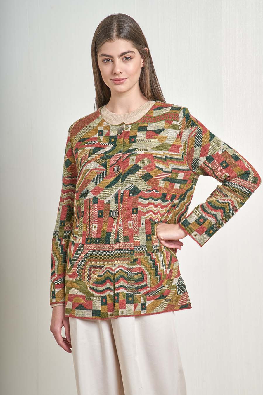 Vesubio Cardigan Baby Alpaca Color Secoya