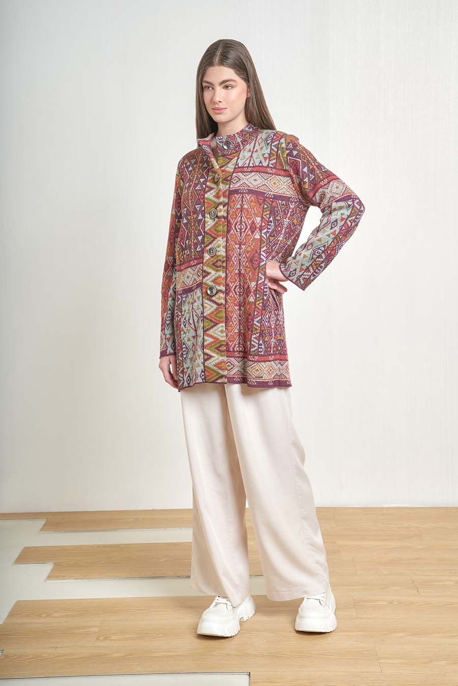 Valle Cardigan Baby Alpaca Color Vendimia