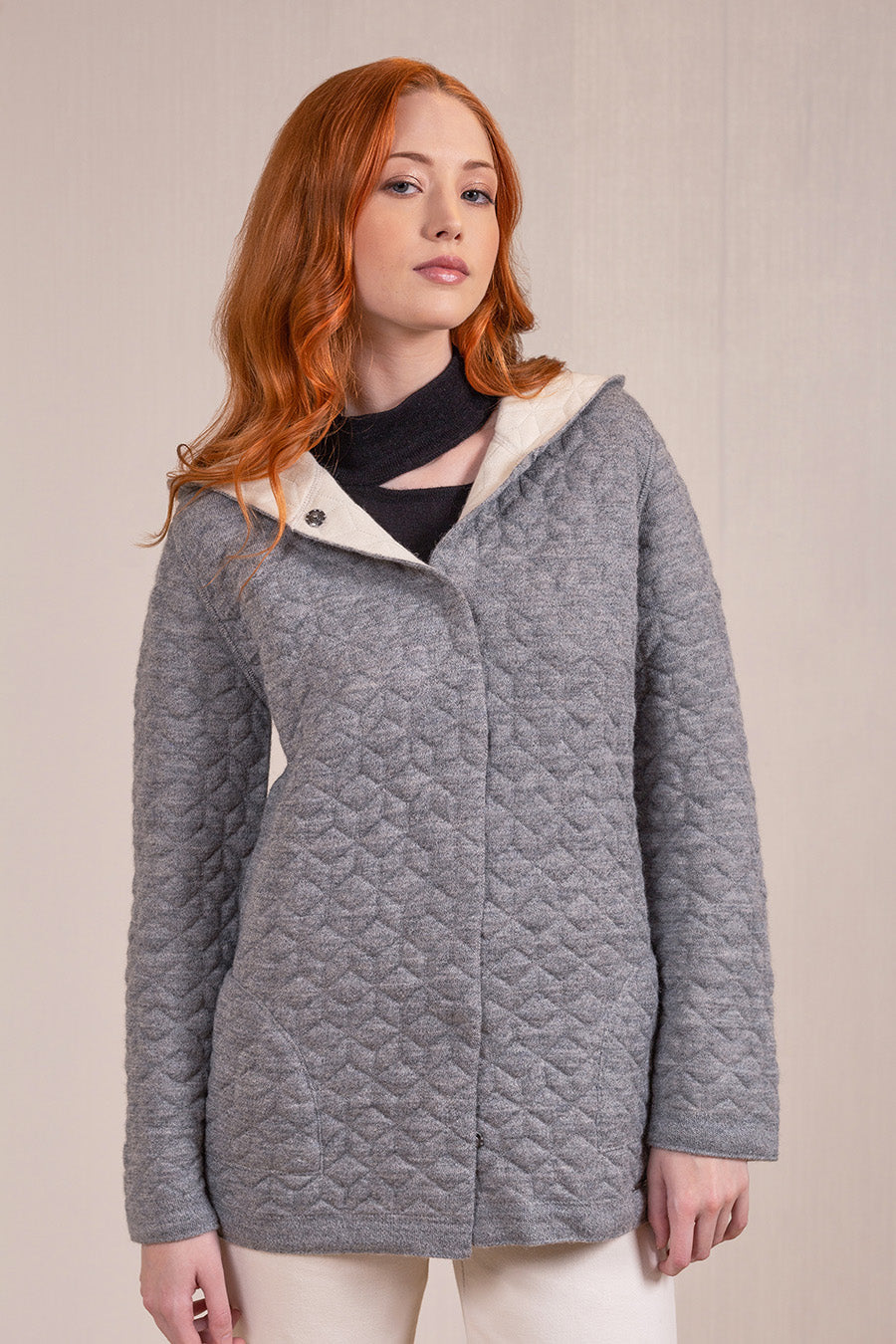 Varsovia Cardigan Baby Alpaca & Cotton Color Ecru