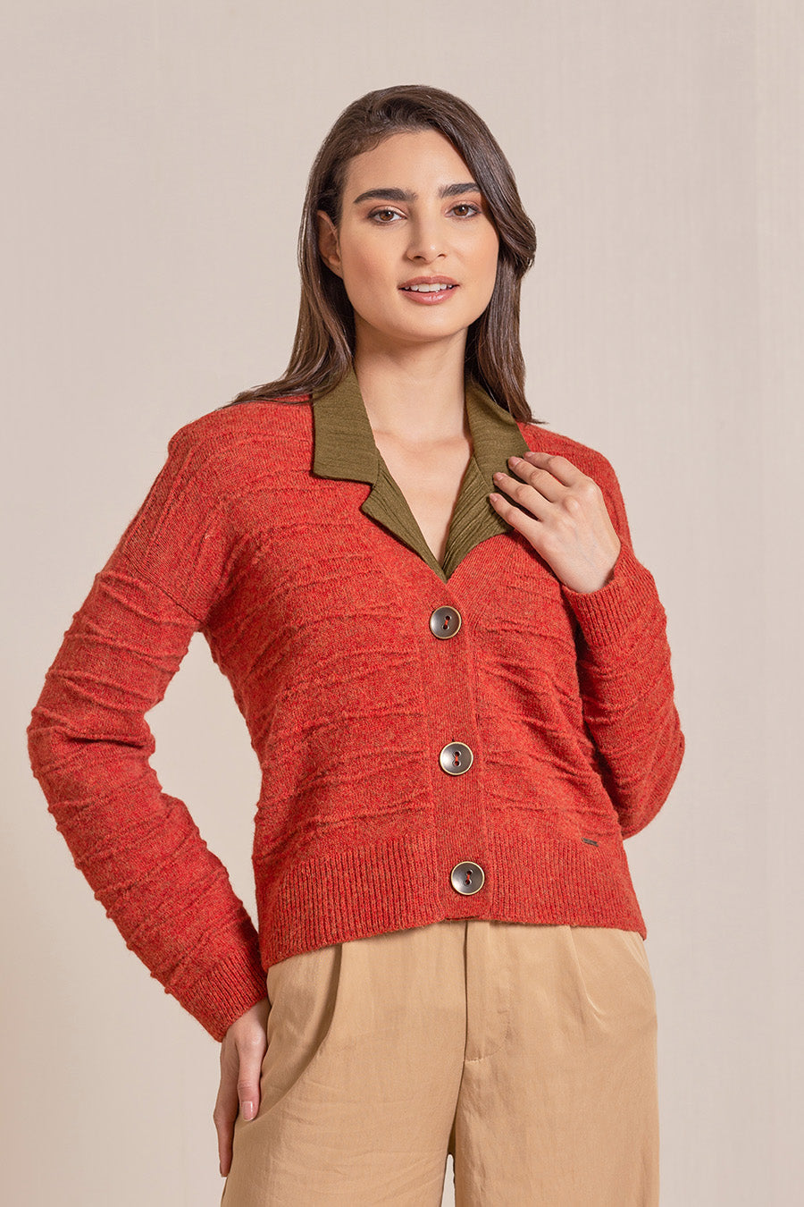 Valery Cardigan Baby Alpaca Color Secoya