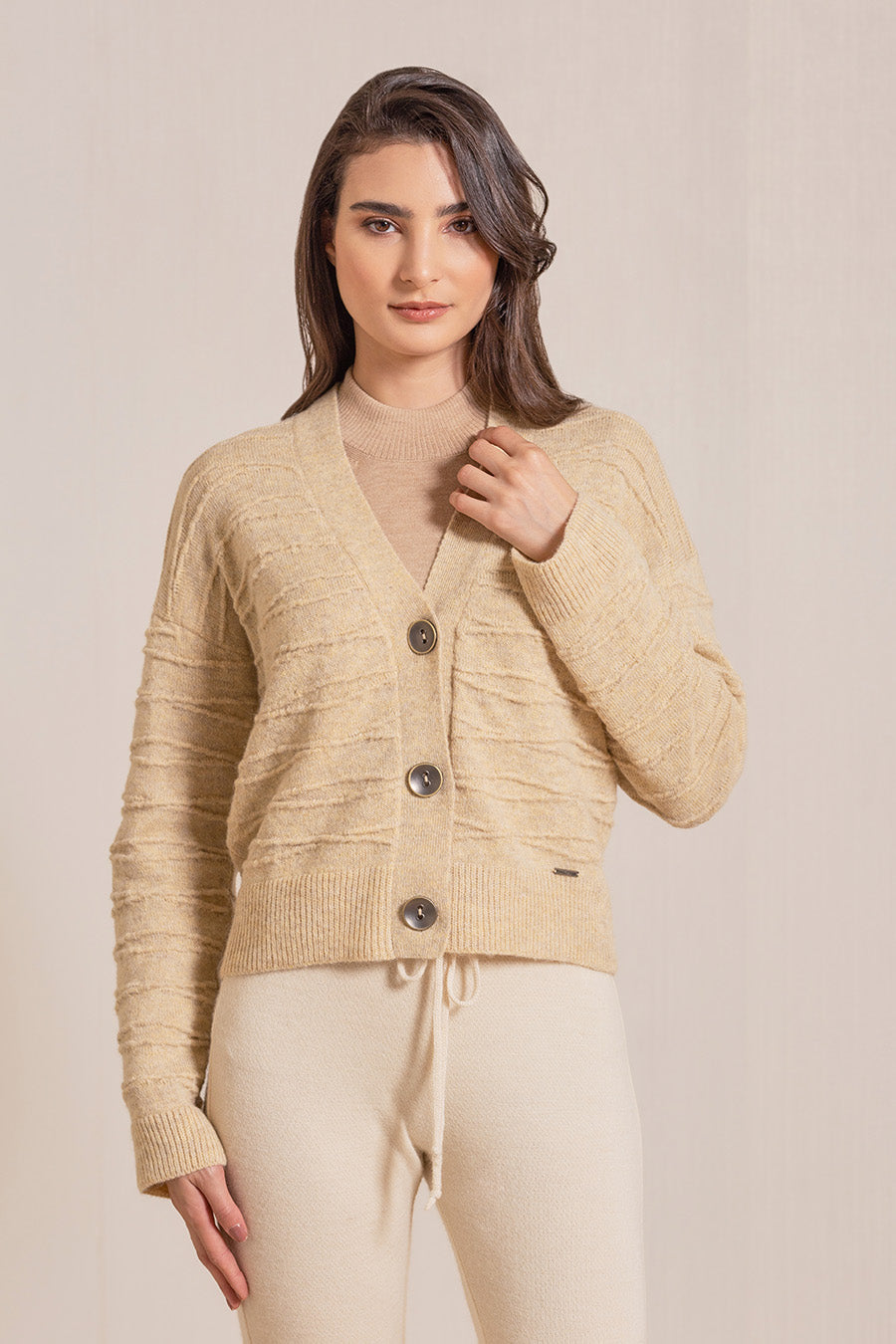 Cárdigan Valery Baby Alpaca Color Crema